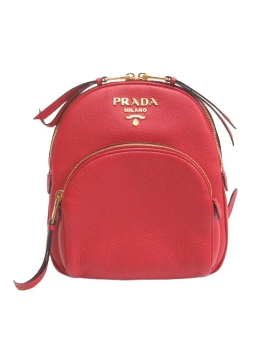 Prada Logo Leather Backpack